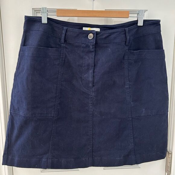 Boden Navy Blue Mini Chino Skirt Size 14 - Picture 1 of 6